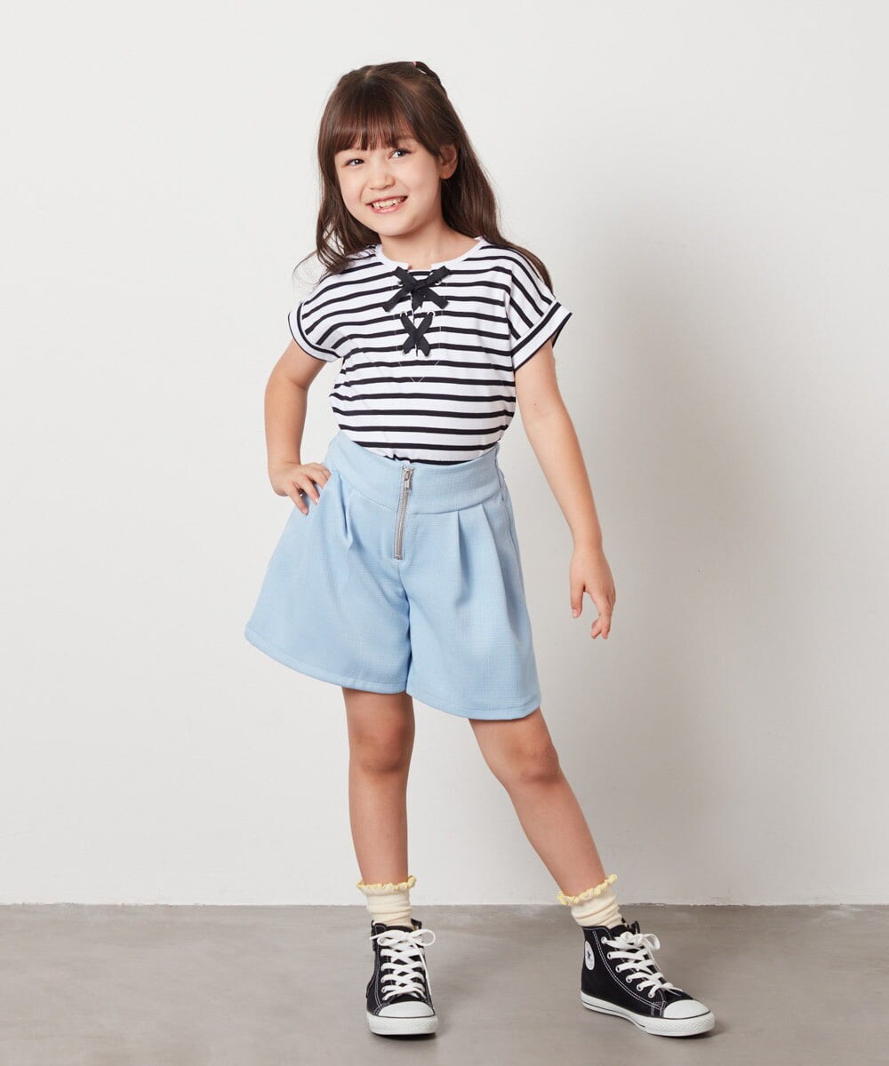 KJLHW21034 a.v.v KIDS(アー・ヴェ・ヴェ) [140-150]フロントジップショートパンツ ネイビー