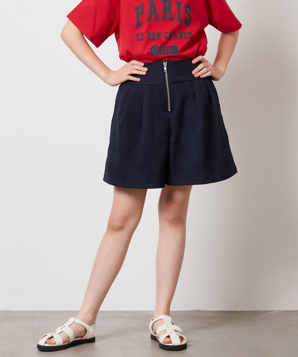 KJLHW21034 a.v.v KIDS(アー・ヴェ・ヴェ) [140-150]フロントジップショートパンツ ネイビー
