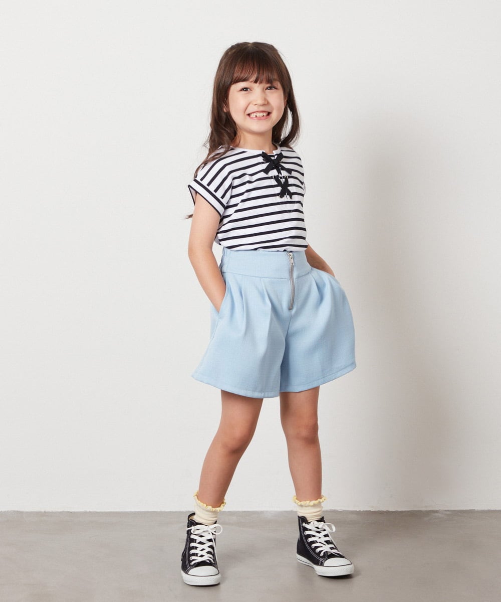KJLHW21034 a.v.v KIDS(アー・ヴェ・ヴェ) [140-150]フロントジップショートパンツ ネイビー