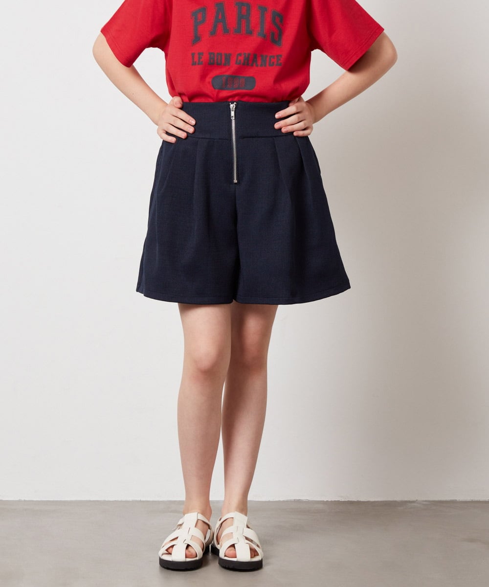 KJLHW21034 a.v.v KIDS(アー・ヴェ・ヴェ) [140-150]フロントジップショートパンツ ネイビー