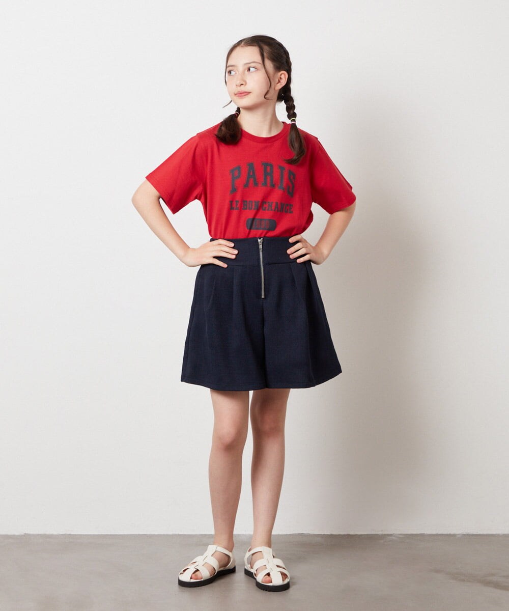 KJLHW21034 a.v.v KIDS(アー・ヴェ・ヴェ) [140-150]フロントジップショートパンツ ネイビー