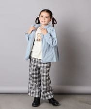KJLJA34039 a.v.v KIDS(アー・ヴェ・ヴェ) [120-160]サス付きチェックワイドパンツ ホワイト