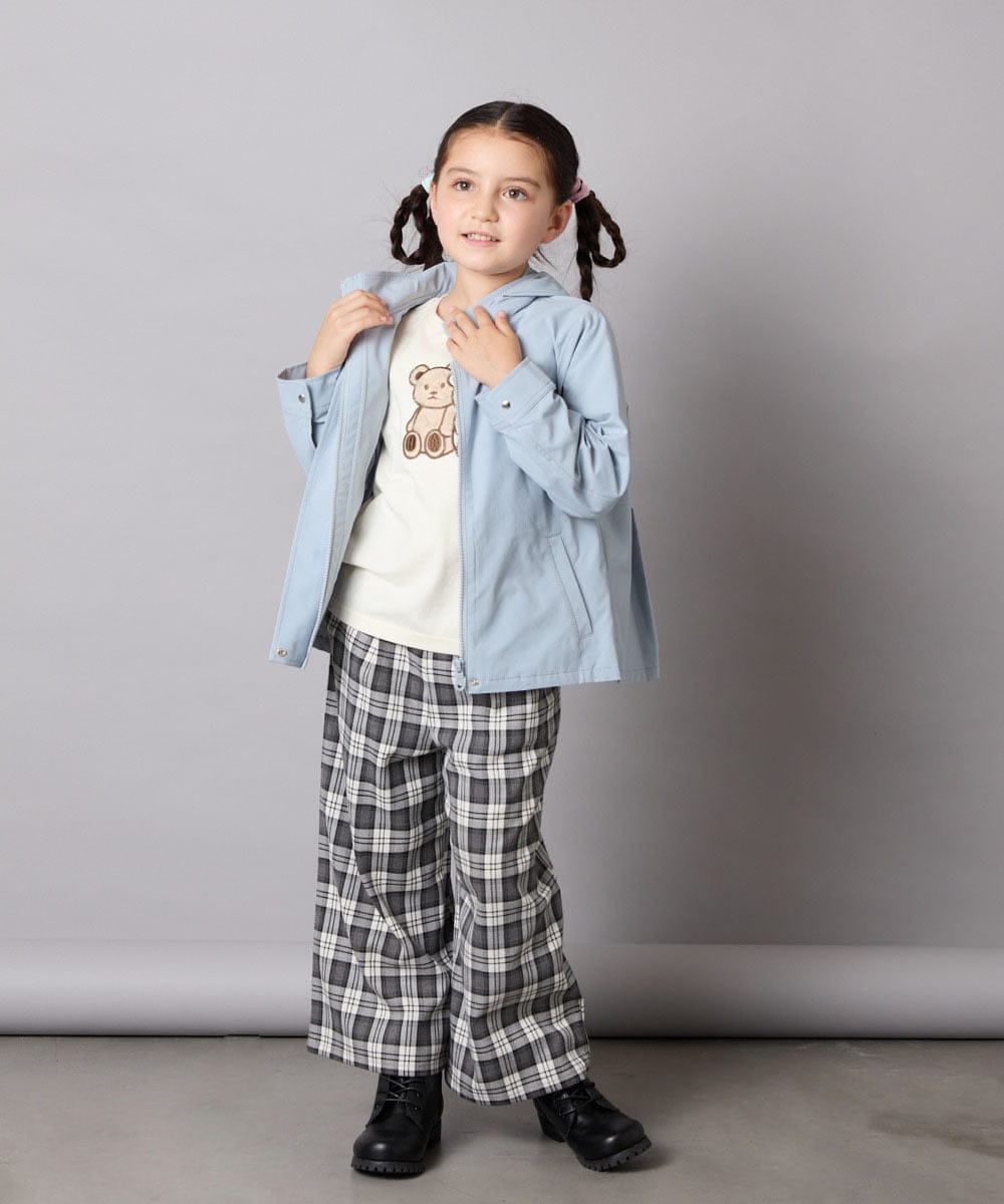 KJLJA34039 a.v.v KIDS(アー・ヴェ・ヴェ) [120-160]サス付きチェックワイドパンツ ホワイト