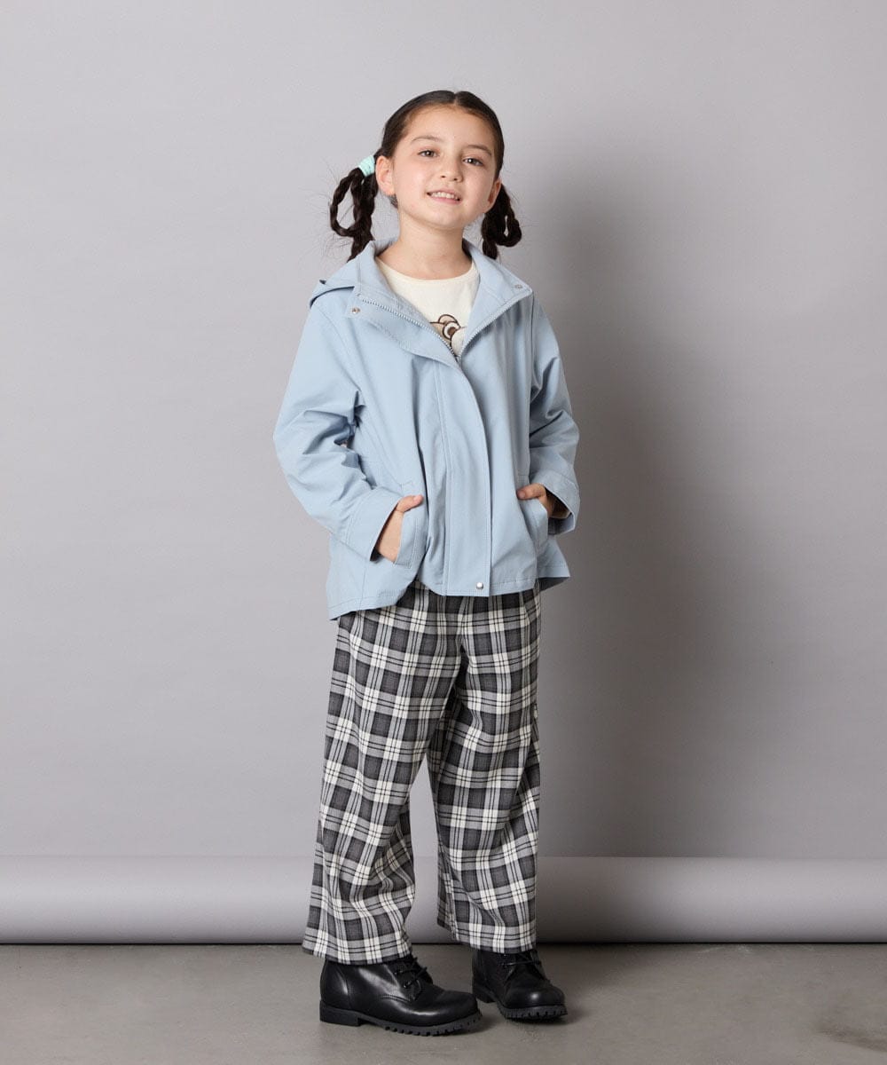 KJLJA34039 a.v.v KIDS(アー・ヴェ・ヴェ) [120-160]サス付きチェックワイドパンツ ホワイト