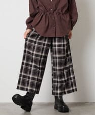 KJLJA34039 a.v.v KIDS(アー・ヴェ・ヴェ) [120-160]サス付きチェックワイドパンツ ホワイト