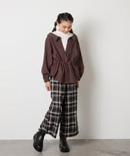 KJLJA34039 a.v.v KIDS(アー・ヴェ・ヴェ) [120-160]サス付きチェックワイドパンツ ホワイト