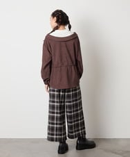 KJLJA34039 a.v.v KIDS(アー・ヴェ・ヴェ) [120-160]サス付きチェックワイドパンツ ホワイト