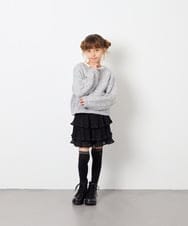 KJLJD09039 a.v.v KIDS(アー・ヴェ・ヴェ) [110-130]水玉プリーツシフォンパンツ ブラック