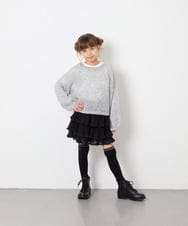 KJLJD09039 a.v.v KIDS(アー・ヴェ・ヴェ) [110-130]水玉プリーツシフォンパンツ ブラック