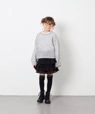 KJLJD09039 a.v.v KIDS(アー・ヴェ・ヴェ) [110-130]水玉プリーツシフォンパンツ ブラック
