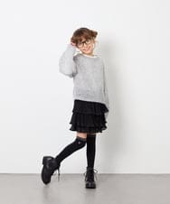 KJLJD09039 a.v.v KIDS(アー・ヴェ・ヴェ) [110-130]水玉プリーツシフォンパンツ ブラック