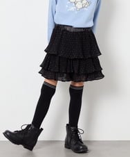 KJLJD09039 a.v.v KIDS(アー・ヴェ・ヴェ) [110-130]水玉プリーツシフォンパンツ ブラック