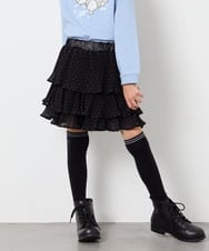 KJLJD09039 a.v.v KIDS(アー・ヴェ・ヴェ) [110-130]水玉プリーツシフォンパンツ ブラック