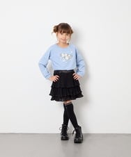 KJLJD09039 a.v.v KIDS(アー・ヴェ・ヴェ) [110-130]水玉プリーツシフォンパンツ ブラック
