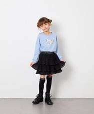 KJLJD09039 a.v.v KIDS(アー・ヴェ・ヴェ) [110-130]水玉プリーツシフォンパンツ ブラック