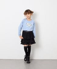 KJLJD09039 a.v.v KIDS(アー・ヴェ・ヴェ) [110-130]水玉プリーツシフォンパンツ ブラック