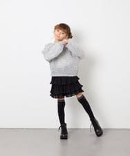 KJLJD09039 a.v.v KIDS(アー・ヴェ・ヴェ) [110-130]水玉プリーツシフォンパンツ ブラック
