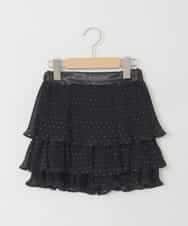 KJLJD09039 a.v.v KIDS(アー・ヴェ・ヴェ) [110-130]水玉プリーツシフォンパンツ ブラック