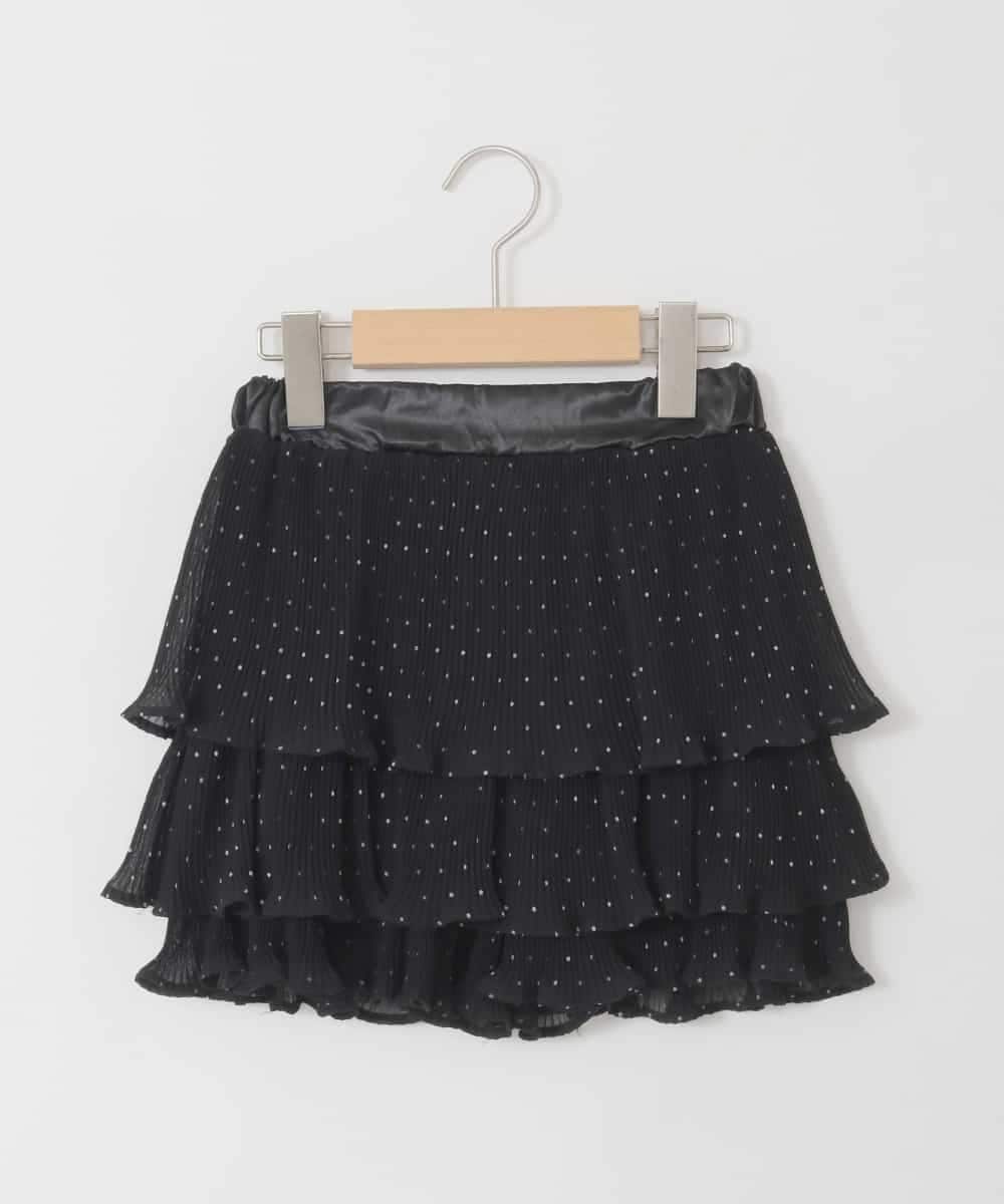 KJLJD09039 a.v.v KIDS(アー・ヴェ・ヴェ) [110-130]水玉プリーツシフォンパンツ ブラック