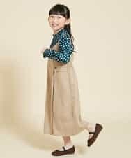 KJLJH61044 a.v.v KIDS(アー・ヴェ・ヴェ) [140-150]エプロンサロペット ベージュ