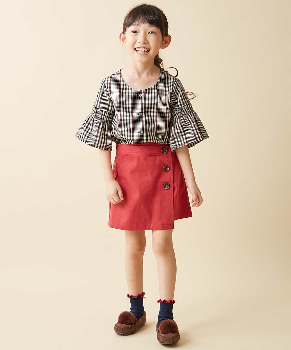 KJLJH62034 a.v.v KIDS(アー・ヴェ・ヴェ) [140-150]アシンメトリーラップパンツ ピンク