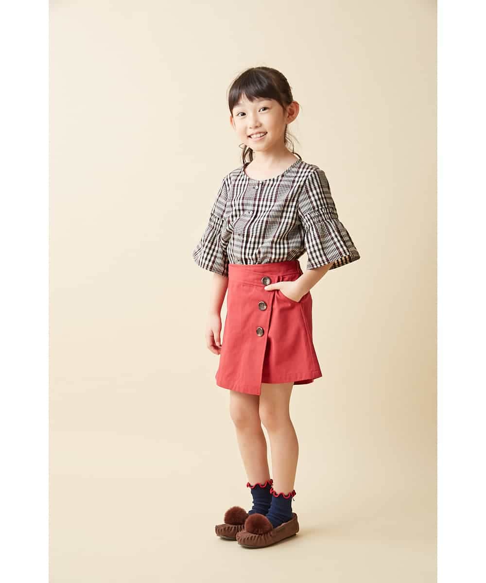 KJLJH62034 a.v.v KIDS(アー・ヴェ・ヴェ) [140-150]アシンメトリーラップパンツ ピンク