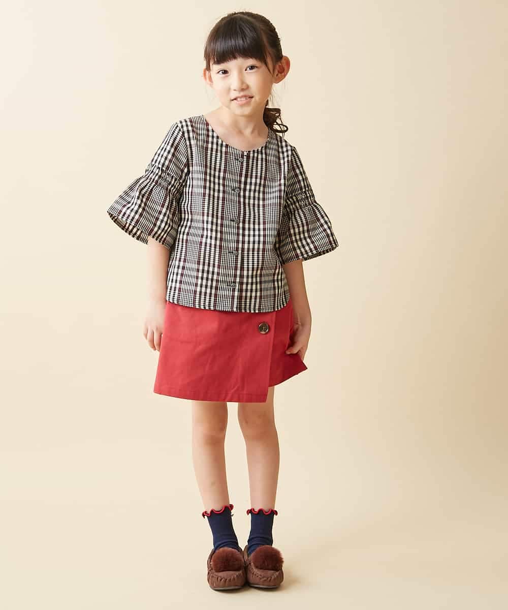 KJLJH62034 a.v.v KIDS(アー・ヴェ・ヴェ) [140-150]アシンメトリーラップパンツ ピンク