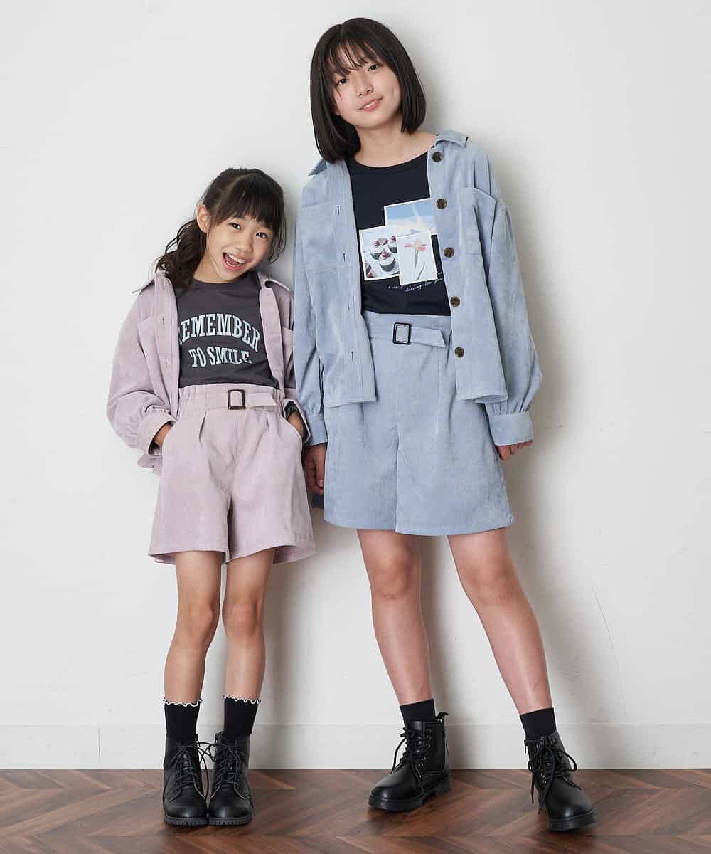 KJLJM21029 a.v.v KIDS(アー・ヴェ・ヴェ) [100-130]ブライトコールタックキュロット ピンク