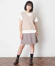 KJLJM23029 a.v.v KIDS(アー・ヴェ・ヴェ) [100-130]チェックガラアシメフロントラップパンツ ボルドー