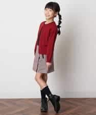 KJLJM23029 a.v.v KIDS(アー・ヴェ・ヴェ) [100-130]チェックガラアシメフロントラップパンツ ボルドー