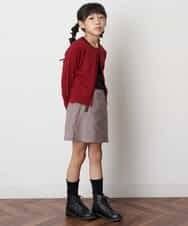KJLJM23029 a.v.v KIDS(アー・ヴェ・ヴェ) [100-130]チェックガラアシメフロントラップパンツ ボルドー
