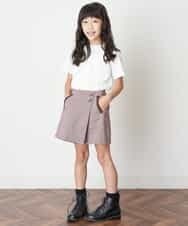 KJLJM23029 a.v.v KIDS(アー・ヴェ・ヴェ) [100-130]チェックガラアシメフロントラップパンツ ボルドー