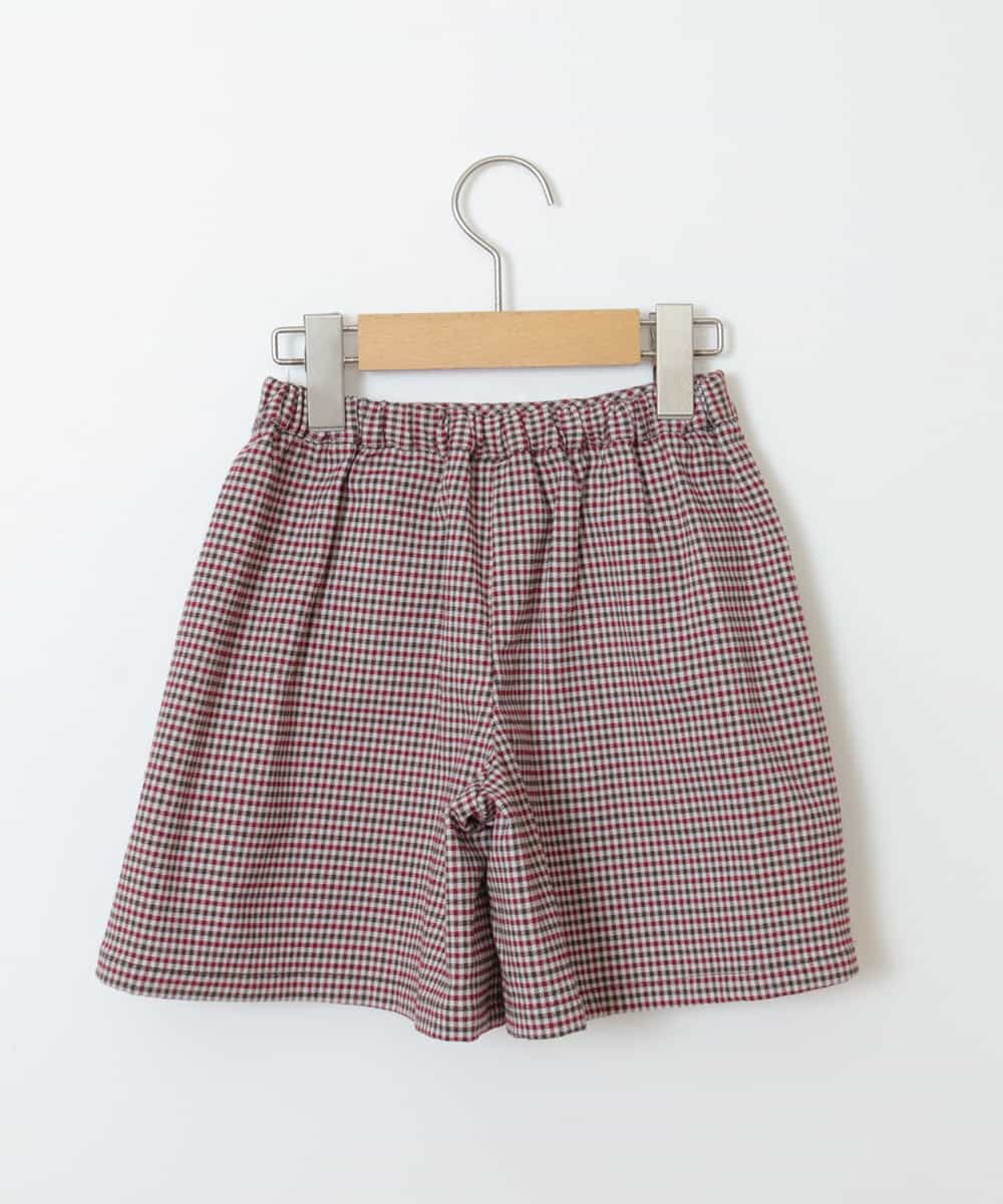 KJLJM23029 a.v.v KIDS(アー・ヴェ・ヴェ) [100-130]チェックガラアシメフロントラップパンツ ボルドー