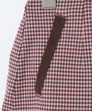 KJLJM23029 a.v.v KIDS(アー・ヴェ・ヴェ) [100-130]チェックガラアシメフロントラップパンツ ボルドー