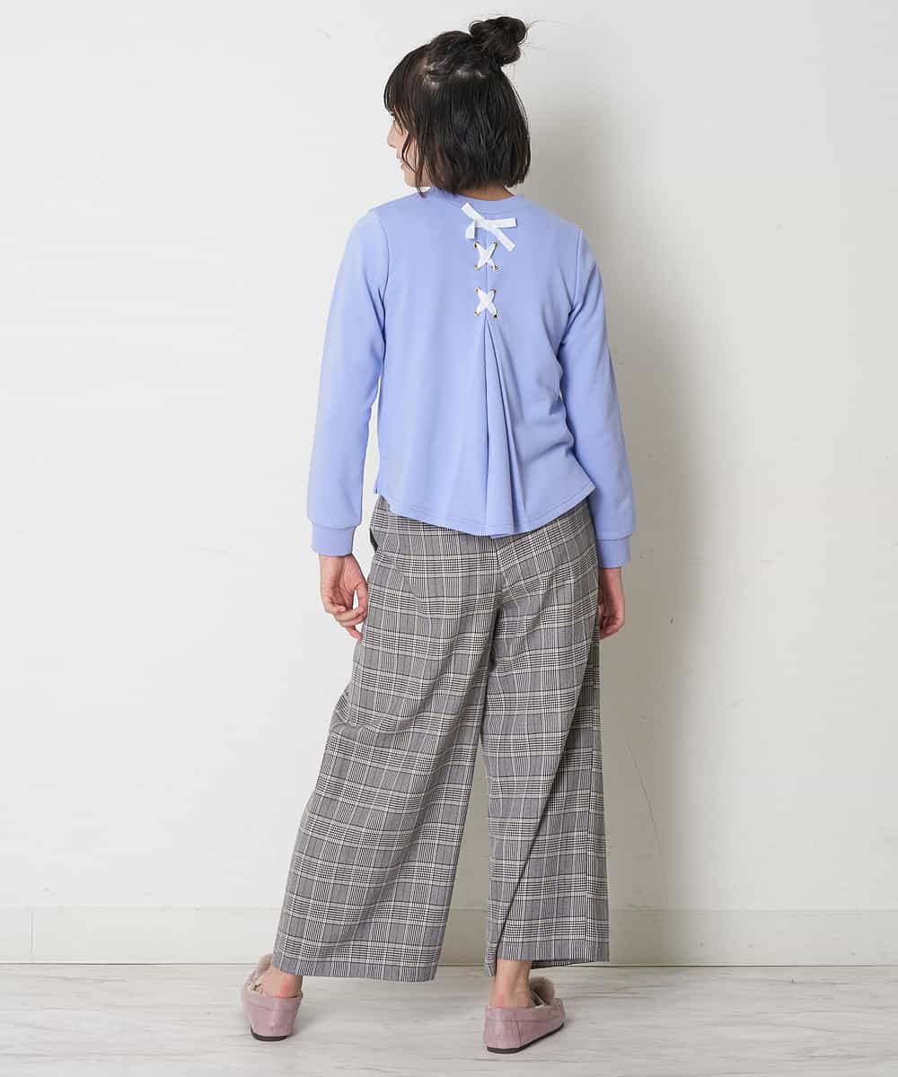 KJLJM24034 a.v.v KIDS(アー・ヴェ・ヴェ) [100-130]チェックガラサスペンダー付ワイドパンツ ブラウン