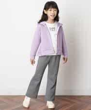 KJLJM26029 a.v.v KIDS(アー・ヴェ・ヴェ) [100-130]チェックガラカットソーパンツ ブラック