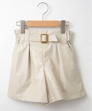 KJLJO22044 a.v.v KIDS(アー・ヴェ・ヴェ) [160]【洗える】フェイクレザータックキュロット[WEB限定サイズ] ベージュ