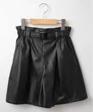 KJLJO22044 a.v.v KIDS(アー・ヴェ・ヴェ) [160]【洗える】フェイクレザータックキュロット[WEB限定サイズ] ブラック