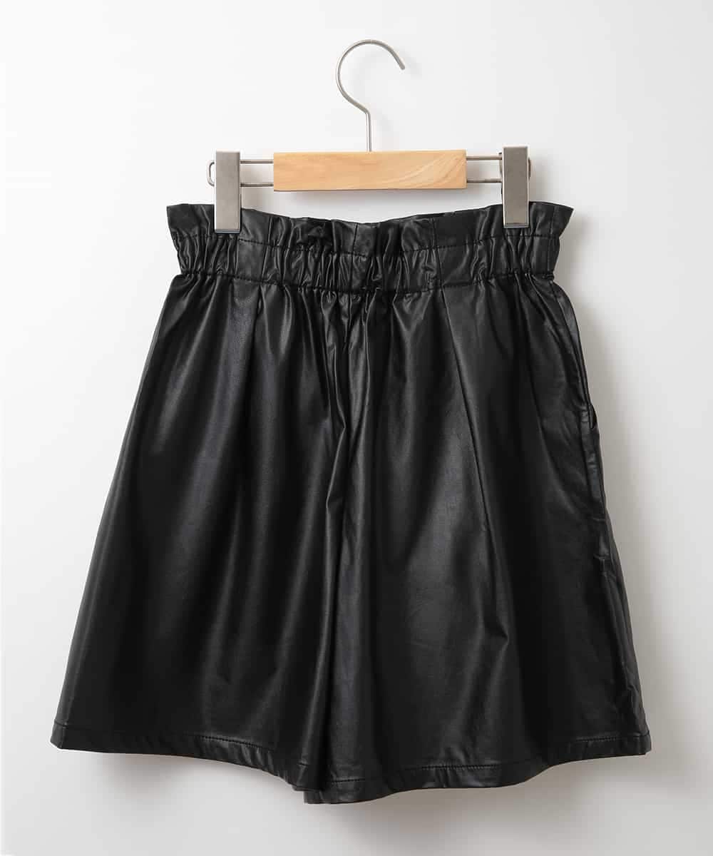 KJLJO22044 a.v.v KIDS(アー・ヴェ・ヴェ) [160]【洗える】フェイクレザータックキュロット[WEB限定サイズ] ブラック