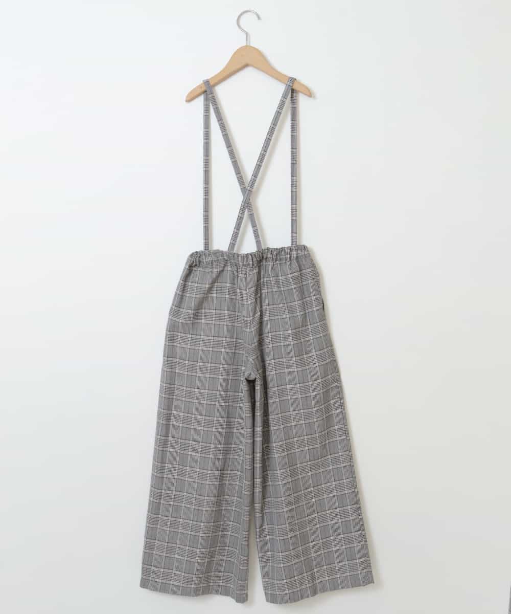 KJLJO24044 a.v.v KIDS(アー・ヴェ・ヴェ) [160]チェックガラサスペンダー付ワイドパンツ[WEB限定サイズ] ブラック