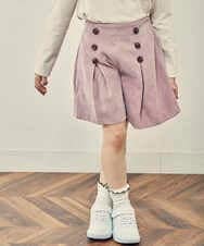 KJLJP33029 a.v.v KIDS(アー・ヴェ・ヴェ) [100-130]ブライトコールフロントボタンショートパンツ ピンク