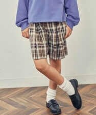 KJLJP34029 a.v.v KIDS(アー・ヴェ・ヴェ) [100-130]チェック柄ショートパンツ ライトブルー