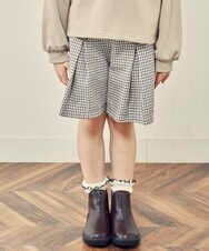 KJLJP34029 a.v.v KIDS(アー・ヴェ・ヴェ) [100-130]チェック柄ショートパンツ ライトブルー