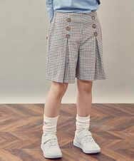 KJLJP34029 a.v.v KIDS(アー・ヴェ・ヴェ) [100-130]チェック柄ショートパンツ ライトブルー