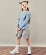 KJLJP34029 a.v.v KIDS(アー・ヴェ・ヴェ) [100-130]チェック柄ショートパンツ ライトブルー