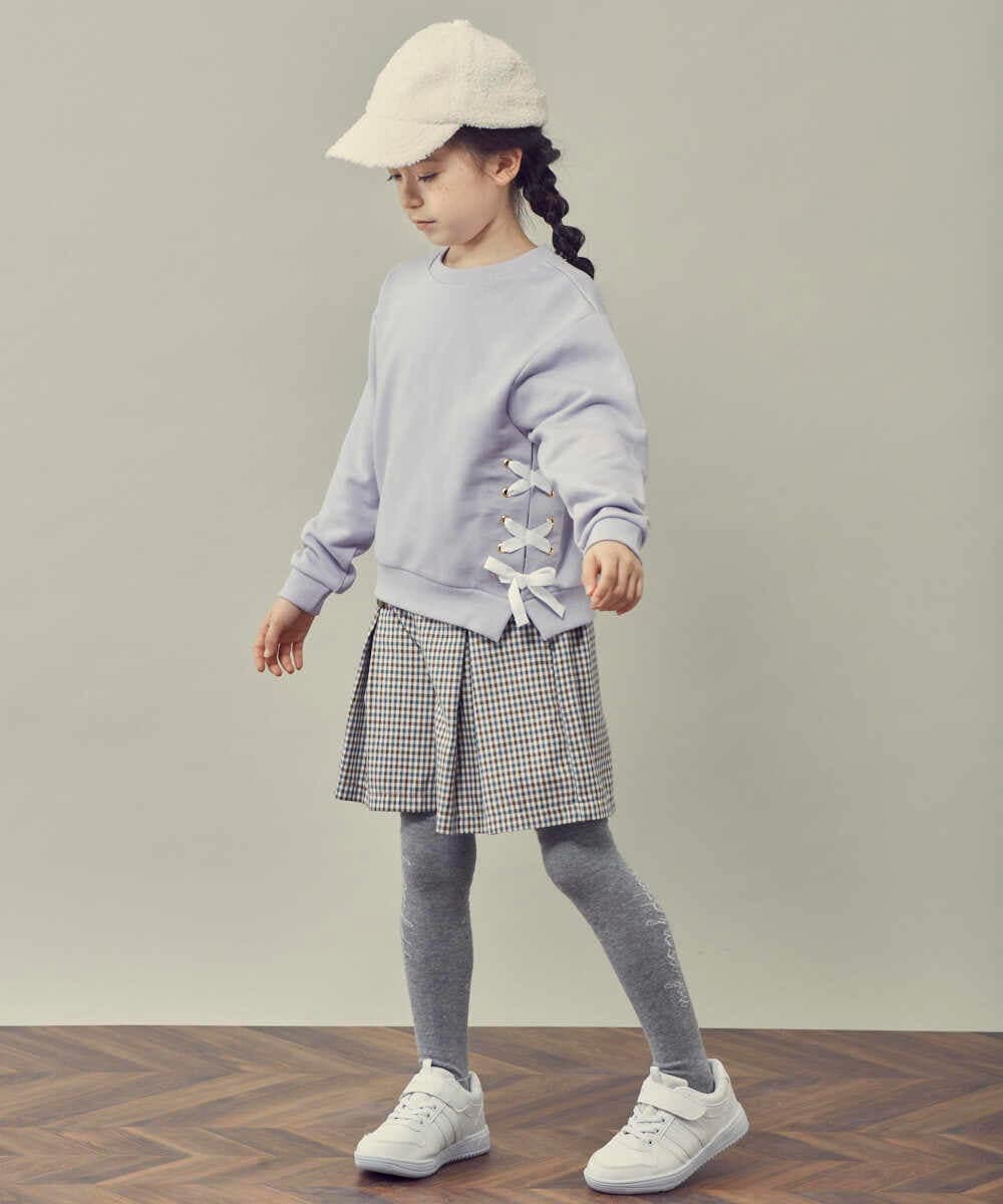 KJLJP34029 a.v.v KIDS(アー・ヴェ・ヴェ) [100-130]チェック柄ショートパンツ ライトブルー