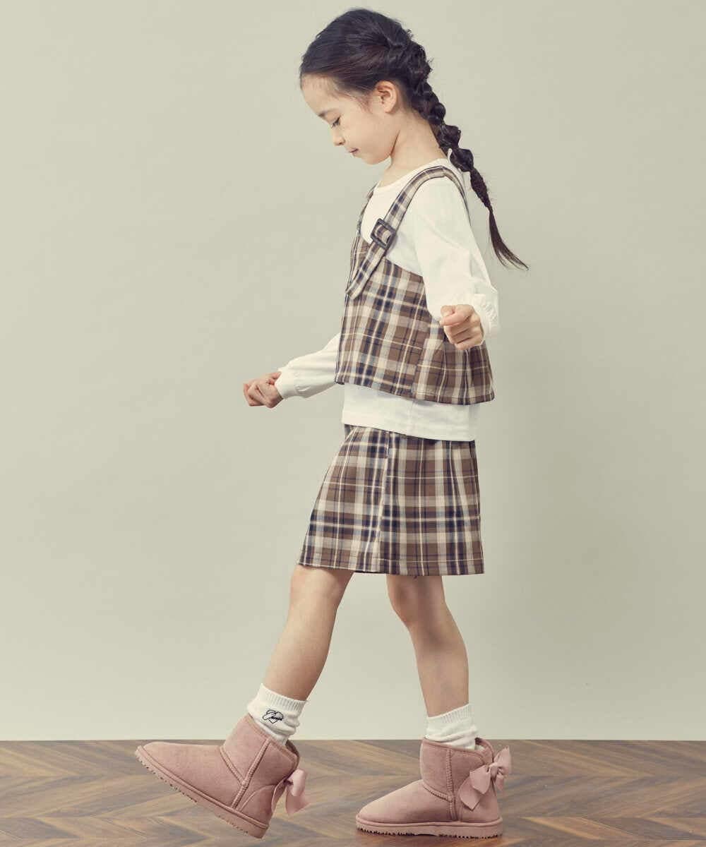KJLJP34029 a.v.v KIDS(アー・ヴェ・ヴェ) [100-130]チェック柄ショートパンツ ライトブルー