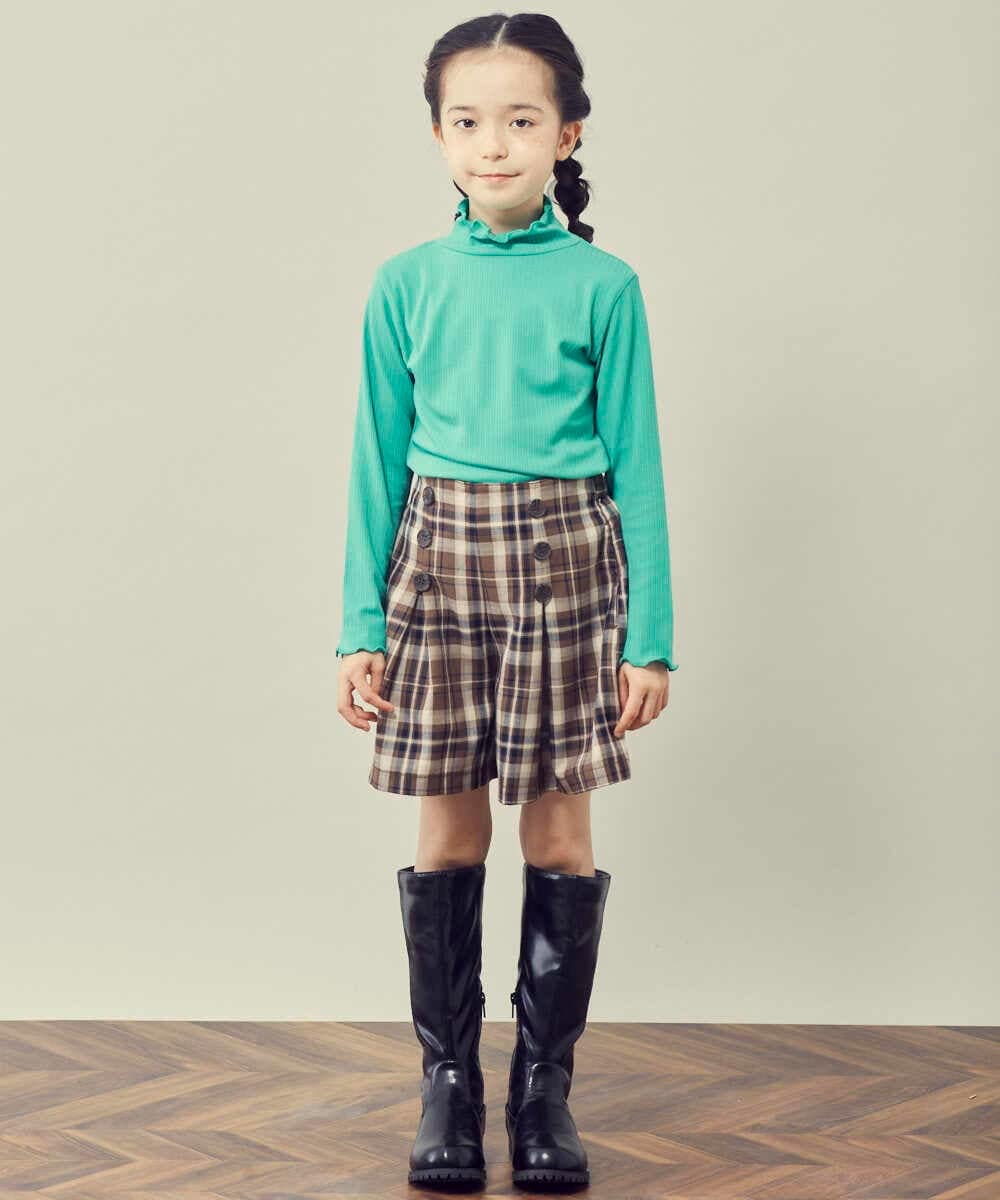 KJLJP34029 a.v.v KIDS(アー・ヴェ・ヴェ) [100-130]チェック柄ショートパンツ ライトブルー