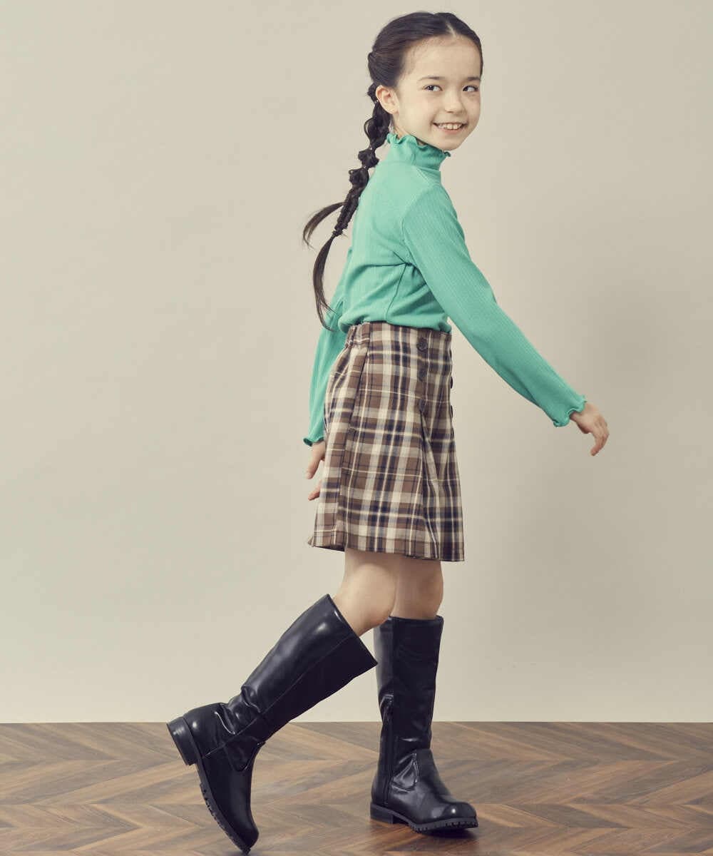 KJLJP34029 a.v.v KIDS(アー・ヴェ・ヴェ) [100-130]チェック柄ショートパンツ ライトブルー