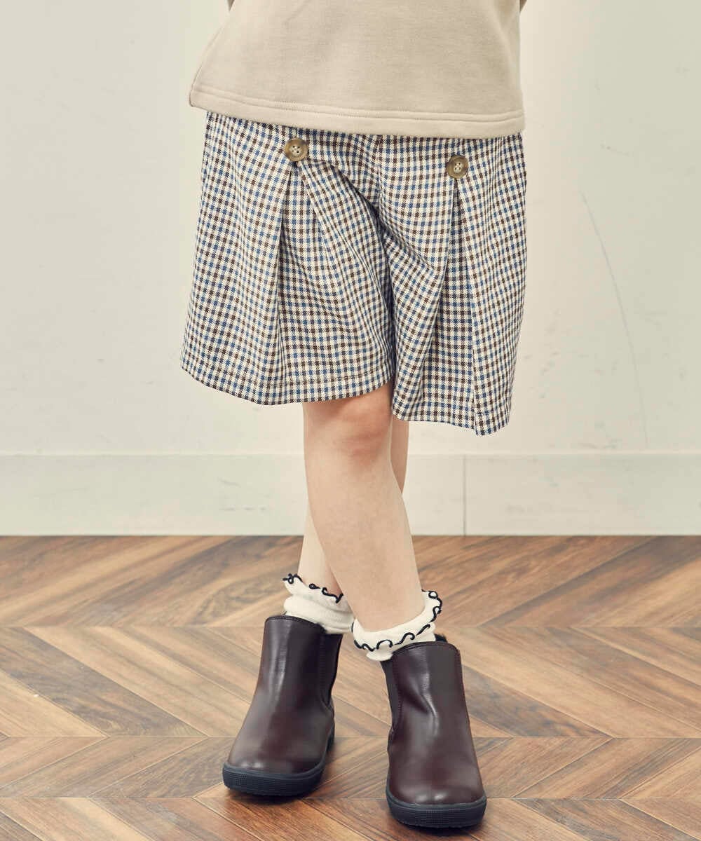 KJLJP34029 a.v.v KIDS(アー・ヴェ・ヴェ) [100-130]チェック柄ショートパンツ ライトブルー